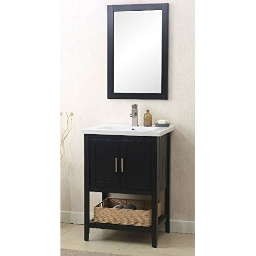 Legion Furniture WLF6021-E 24" Sink Vanity with Mirror  Upc Faucet and Basket  White  24" - B01M670PBS